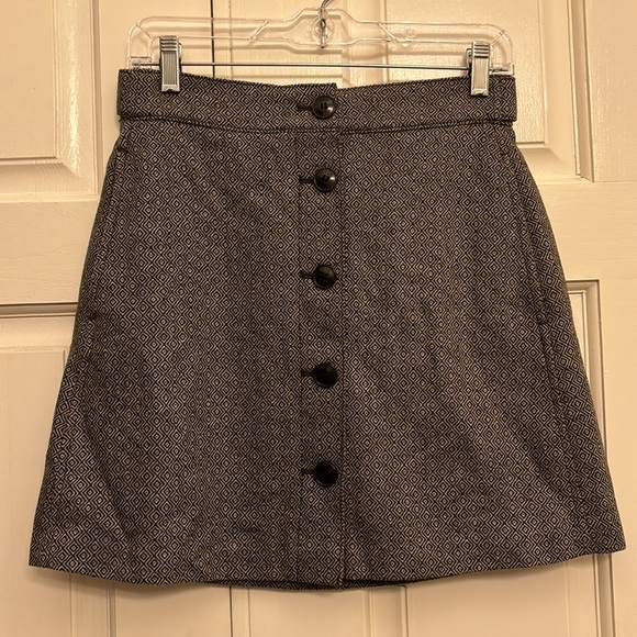 Madewell Women’s Button Front Mini Skirt, Size 2. Yarn Dyed Geo. NWT: - Picture 2 of 11